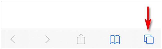 The tab switcher button in Safari on iPhone.