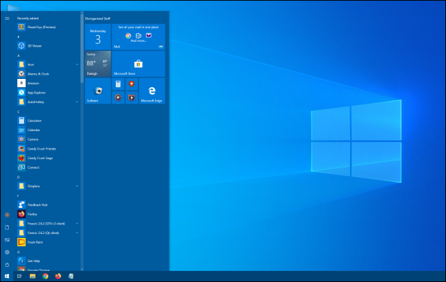 A taller Windows 10 Start menu