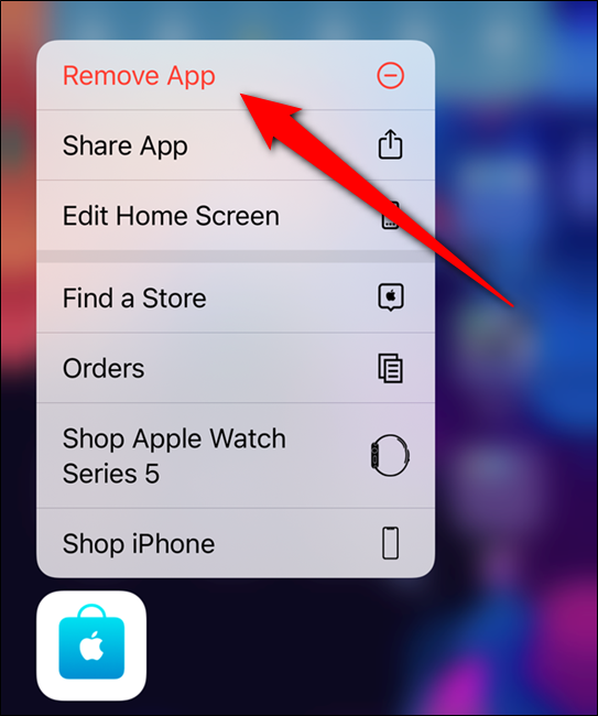 Tap the Remove App option