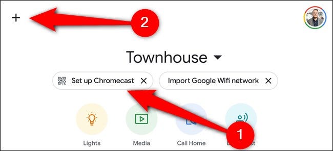 Tap the Set Up Chromecast button or select the + icon