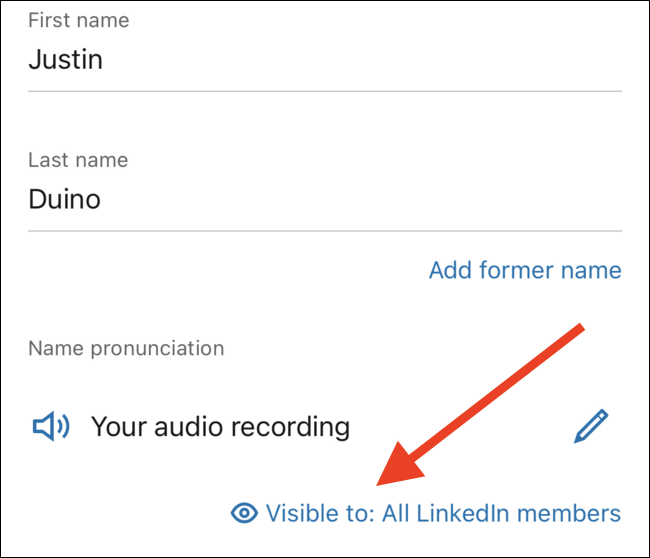 Tap the Visible To link to edit who can hear your recording
