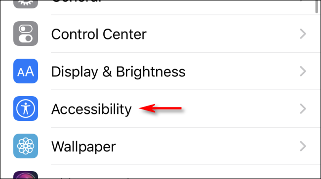 Tap Accessibility in iPhone Settings