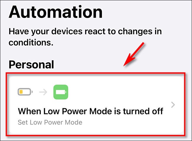 Tap the automation from the list to select it.