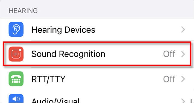 In Accessibility Settings, tap Sound Recognition
