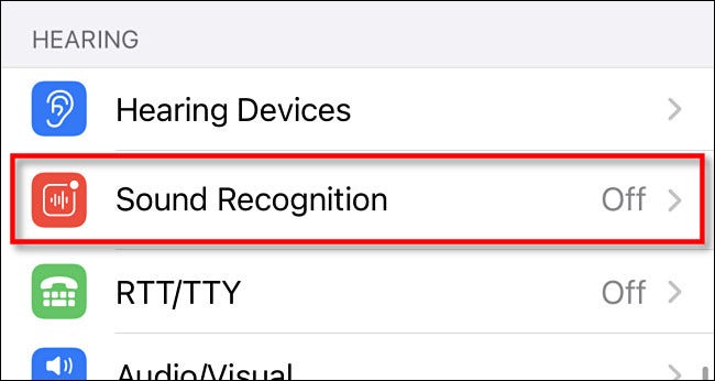 In Accessibility Settings, tap Sound Recognition