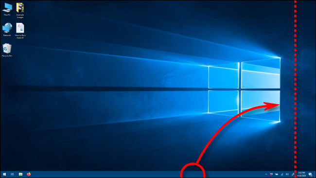 Move the Taskbar to a vertical orientation by dragging it in Windows 10