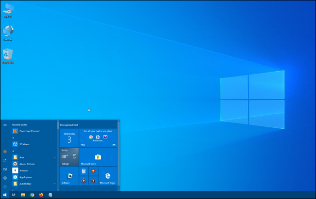 Tiny Windows 10 Start menu