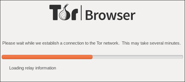 Tor browser connection progress bar