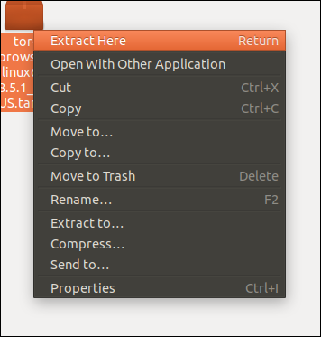 Right click context menu