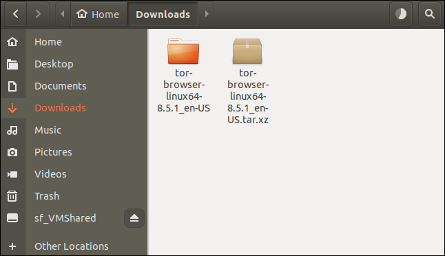 New folder in the downloads directory