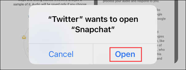 allow opening snapchat