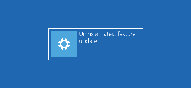 The Uninstall latest feature update button in Windows