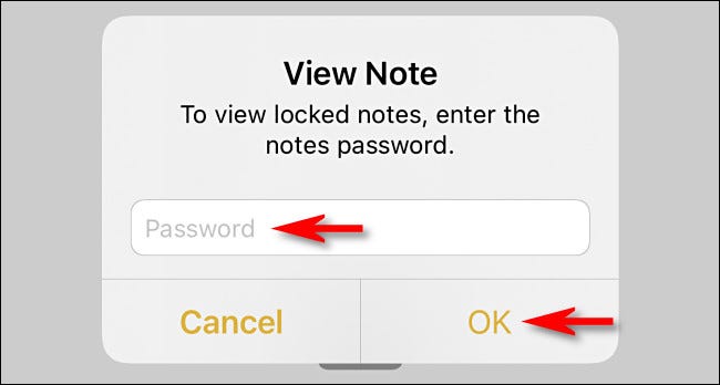 Type your password, and then tap OK.