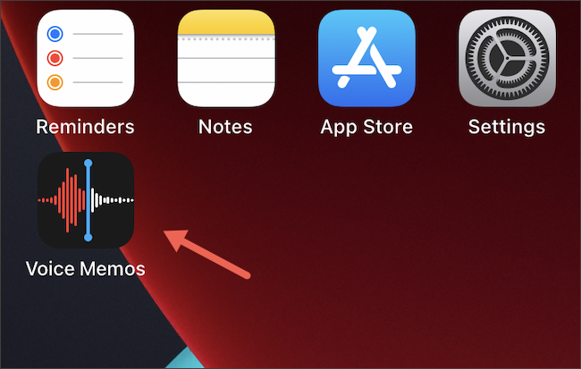 Open Voice Memos on iPhone