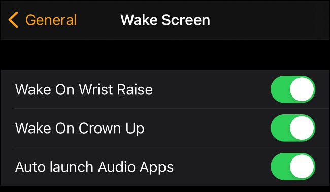 Disable Wake on Wrist Raise on Apple Watch