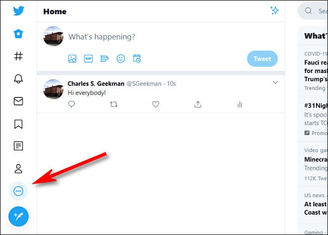 In Twitter on the web, click the ellipses button.