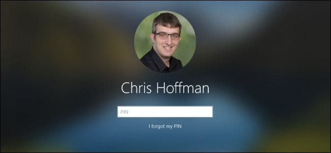 Windows 10's lock screen asking for a PIN.