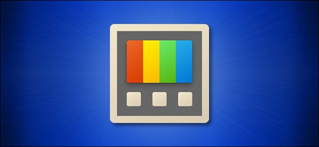 The Windows PowerToys Icon on a Blue Background