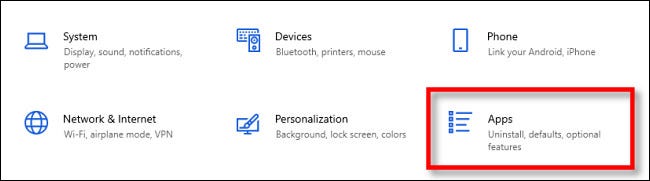 In Windows Settings, select Apps.