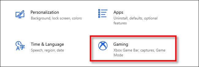 In Windows Settings, click Gaming.