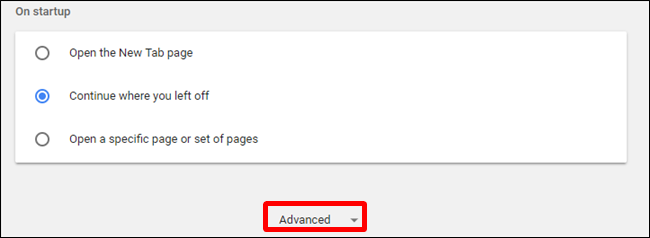 Under Settings, click advanced, located at the bottom of the page