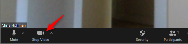 Click Stop Video on Zoom's toolbar
