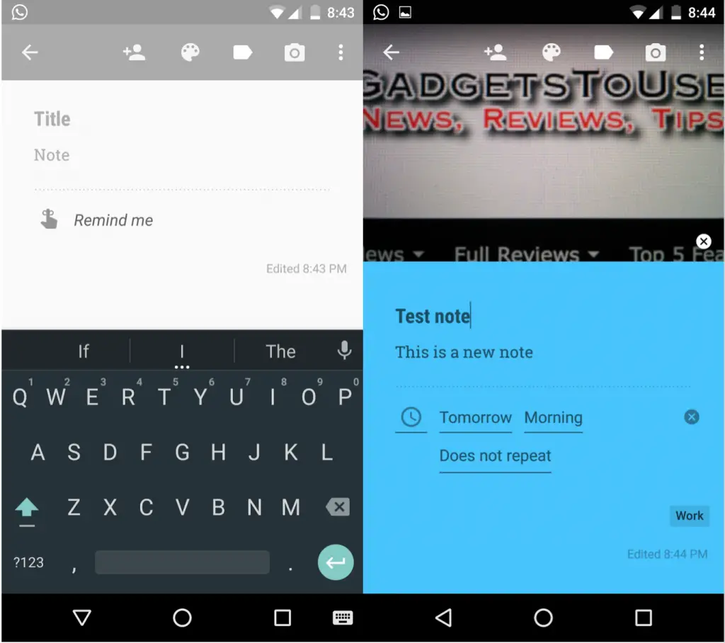 Google Keep Notes